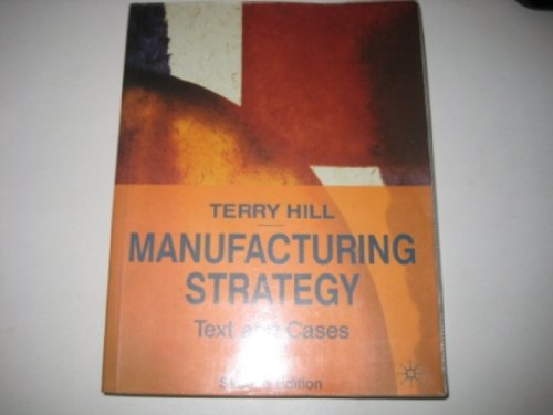 9780333762226: Texts and Cases (Manufacturing Strategy)