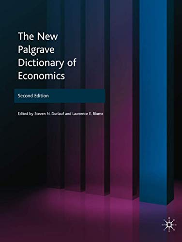 9780333786765: The New Palgrave Dictionary of Economics: 8 Volumes