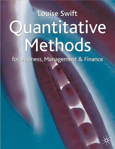 9780333920756: Quantitative Method for Business, Management and Finance