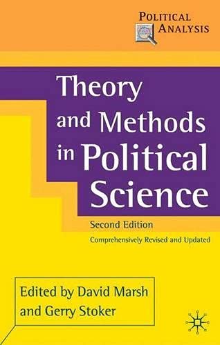 9780333948552: Theory and Methods in Political Science