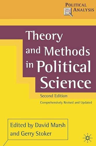 9780333948569: Theory and Methods in Political Science