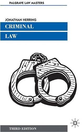 Stock image for Criminal Law (Palgrave Law Masters) for sale by AwesomeBooks