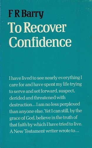 Imagen de archivo de To Recover Confidence a la venta por Kennys Bookstore