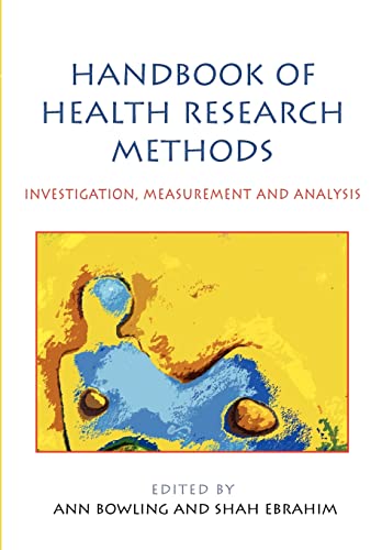 Imagen de archivo de Handbook of Health Research Methods: Investigation, Measurement and Analysis a la venta por Better World Books