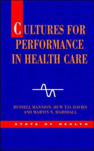 Imagen de archivo de Cultures for Performance in Health Care a la venta por Phatpocket Limited