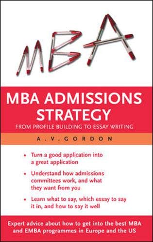 9780335218905: MBA Admissions Strategy
