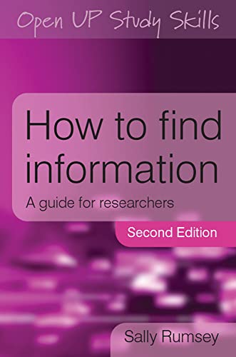 Imagen de archivo de How to find information: a guide for researchers: A Guide for Researchers a la venta por WorldofBooks