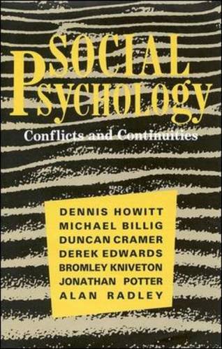 9780335231843: Social Psychology: Conflicts and Continuities