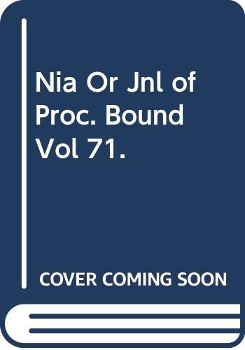 9780339800694: Nia Or Jnl of Proc. Bound Vol 71.