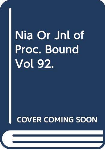 9780339800908: Nia Or Jnl of Proc. Bound Vol 92.