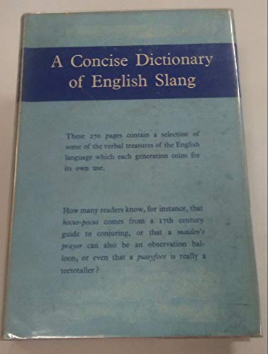 9780340046012: Concise Dictionary of English Slang