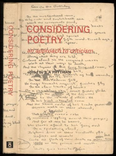 Immagine dell'editore per Considering Poetry: An Approach to Criticism (New School S.) venduto da Goldstone Books