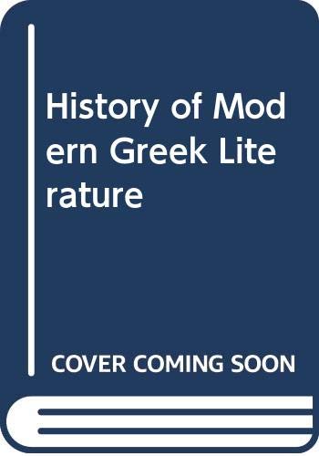 9780340171790: History of Modern Greek Literature