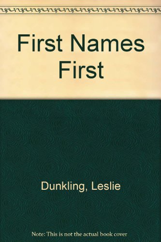 9780340230930: First Names First