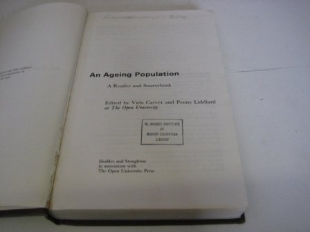 Stock image for AN AGEING POPULATION. for sale by Cambridge Rare Books