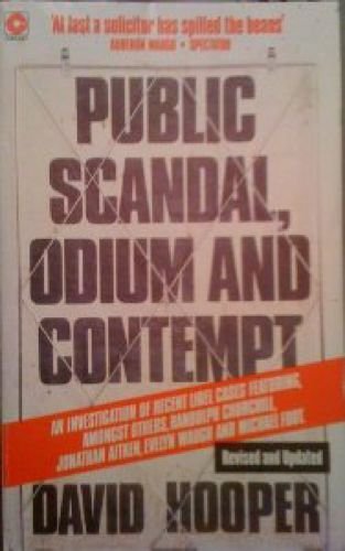 Stock image for Public Scandal, Odium and Contempt: An Investigation of Recent Libel Cases for sale by MusicMagpie
