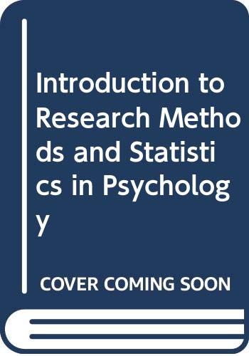 Beispielbild fr Introduction to Research Methods and Statistics in Psychology zum Verkauf von WorldofBooks