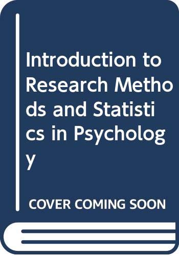 9780340627365: Introduction to Research Methods and Statistics in Psychology