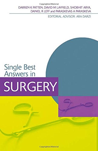 Beispielbild fr Single Best Answers in Surgery (SBA) zum Verkauf von AwesomeBooks