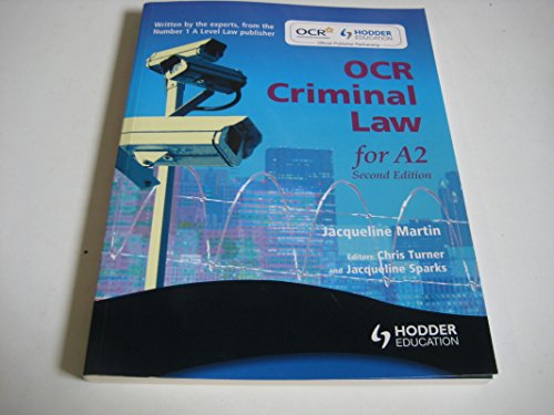 OCR Criminal Law for A2 (9780340973622) by Jacqueline; Sparks Jacqueline Martin