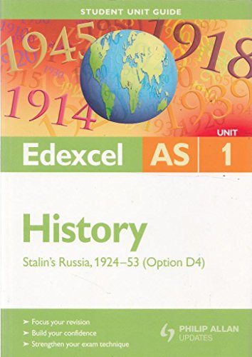 Beispielbild fr Edexcel AS History Student Unit Guide: Unit 1 Stalin's Russia, 1924-53 (Option D4) zum Verkauf von WorldofBooks