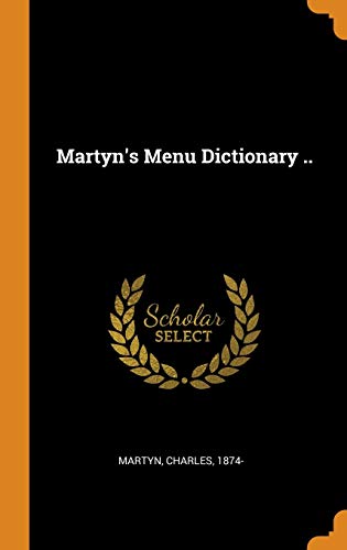 9780353093560: Martyn's Menu Dictionary ..
