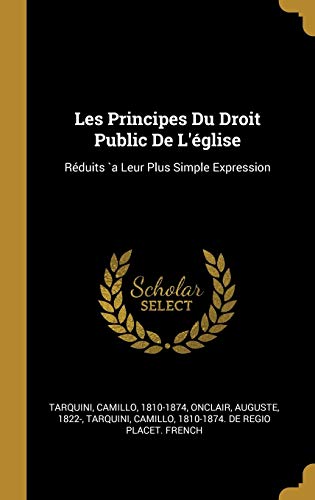 Imagen de archivo de Les Principes Du Droit Public De L'glise: Rduits `a Leur Plus Simple Expression (French Edition) a la venta por Lucky's Textbooks