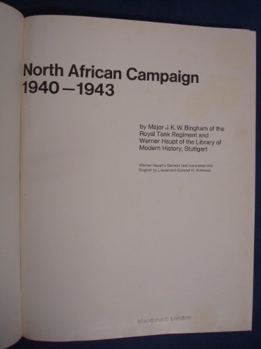 North African campaign, 1940-1943, (9780356025315) by Haupt, Werner