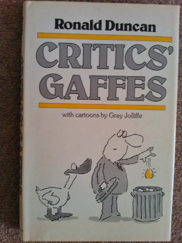 Stock image for Critics' Gaffes for sale by AwesomeBooks