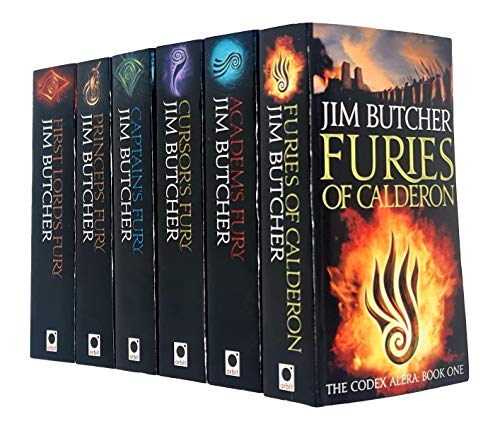 Imagen de archivo de Codex Alera Book Series 6 Books Collection Set by Jim Butcher (Furies Of Calderon, Academ's Fury, Cursor's Fury, Captain's Fury, Princeps' Fury & First Lord's Fury) a la venta por Lucky's Textbooks