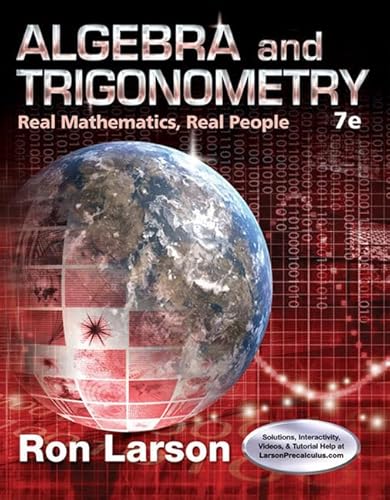 Beispielbild fr Bundle: Algebra and Trigonometry: Real Mathematics, Real People, Loose-leaf Version, 7th + WebAssign Printed Access Card, Single-Term zum Verkauf von BooksRun