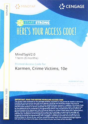 Stock image for MindTapV2.0 for Karmen's Crime Victims: An Introduction to Victimology, 1 term Printed Access Card for sale by A Team Books