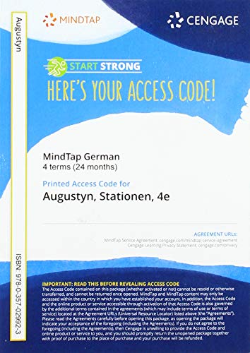 Beispielbild fr MindTap for Augustyn/Euba's Stationen, 4 terms Printed Access Card zum Verkauf von Textbooks_Source