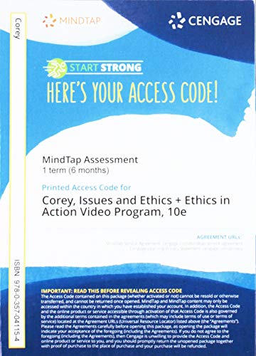 Beispielbild fr MindTap Helping Professions with Ethics in Action Video, 1 term (6 months) Printed Access Card for Corey/Corey/Corey's Issues and Ethics in the Helping Professions zum Verkauf von Textbooks_Source