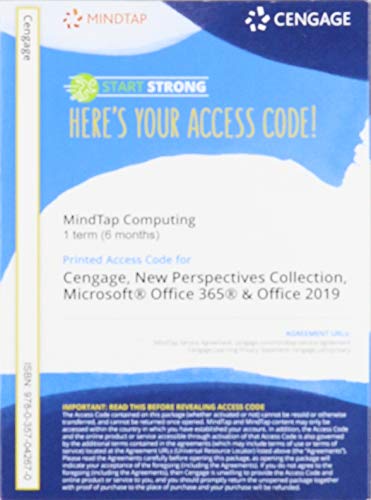 Stock image for MindTap for Carey/Pinard/Shaffer/Shellman/Vodnik's The New Perspectives Collection, Microsoft Office 365 & Office 2019, 1 term Printed Access Card (MindTap Course List) for sale by BooksRun