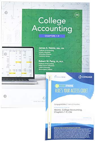 Stock image for Bundle: College Accounting, Chapters 1-9, Loose-leaf Version, 23rd + CNOWv2, 1 term Printed Access Card, Chs. 1-9 + Study Guide with Working Papers, Chs. 1-9 for sale by Textbooks_Source