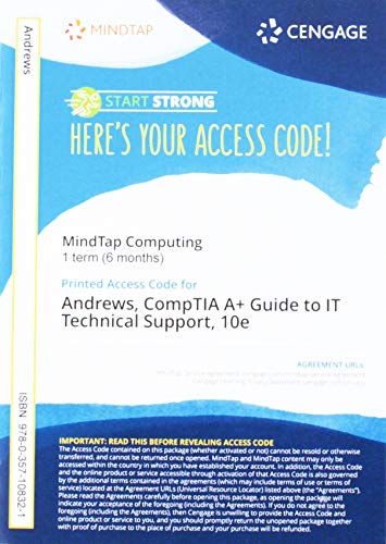Beispielbild fr MindTap for Andrews/Dark/West's CompTIA A+ Guide to IT Technical Support, 1 term Printed Access Card (MindTap Course List) zum Verkauf von Bulrushed Books