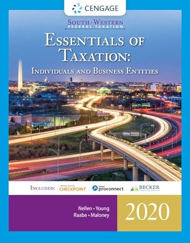 Imagen de archivo de South-Western Federal Taxation 2020: Essentials of Taxation: Individuals and Business Entities (with Intuit ProConnect Tax Online + RIA CheckPoint 1 term (6 months) Printed Access Card) a la venta por SGS Trading Inc