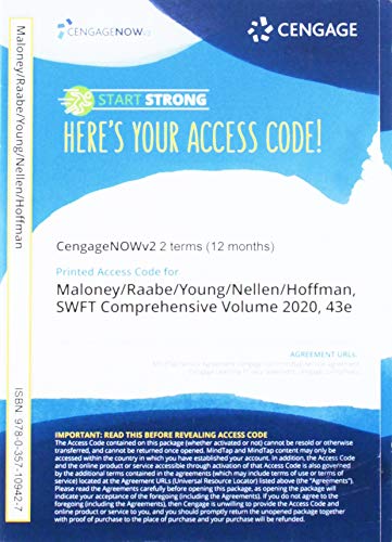 9780357109427: CengageNOWv2 for Maloney/Raabe/Young/Nellen/Hoffman 's South-Western Federal Taxation 2020: Comprehensive, 2 terms Printed Access Card