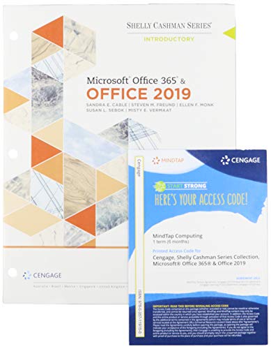 

Bundle: Shelly Cashman Series Microsoft Office 365 Office 2019 Introductory, Loose-leaf Version + MindTap, 1 term Printed Access Card