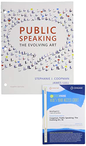 Imagen de archivo de Bundle: Public Speaking: The Evolving Art, Loose-leaf Version, 4th + MindTapV2.0, 1 term Printed Access Card a la venta por GoldBooks