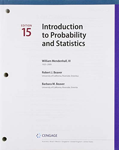 Stock image for Bundle: Introduction to Probability and Statistics, Loose-leaf Version, 15th + WebAssign, Printed Access Card, Single-Term for sale by Palexbooks