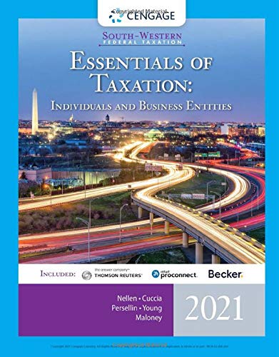Imagen de archivo de South-Western Federal Taxation 2021: Essentials of Taxation: Individuals and Business Entities (with Intuit ProConnect Tax Online & RIA CheckPoint 1 term Printed Access Card) Nellen, Annette; Cuccia, Andrew D.; Persellin, Mark; Young, James C. and Maloney, David M. a la venta por Vintage Book Shoppe