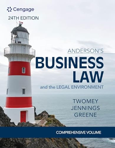 Stock image for Anderson's Business Law & The Legal Environment - Comprehensive Edition (MindTap Course List) for sale by Book Deals