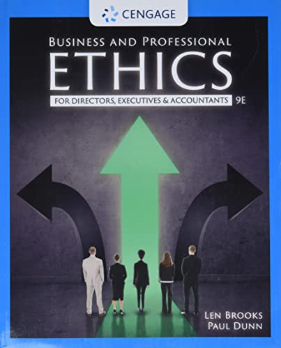 Beispielbild fr Business and Professional Ethics: For Directors, Executives & Accountants zum Verkauf von Monster Bookshop