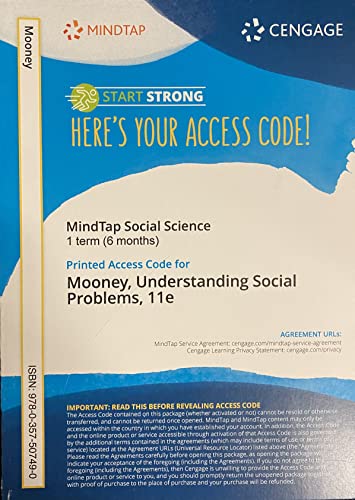 Stock image for MindTap for Mooney's Understanding Social Problems, 1 term Printed Access Card | 11th Edition for sale by Textbooks_Source