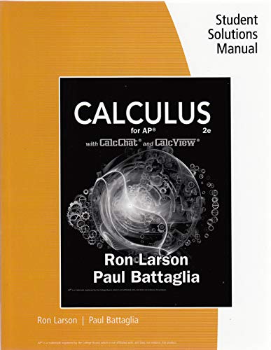 Imagen de archivo de Calculus For *ap With Calcchat And Calcview | 2e | Student Solutions Manual ; 9780357520345 ; 0357520343 a la venta por APlus Textbooks