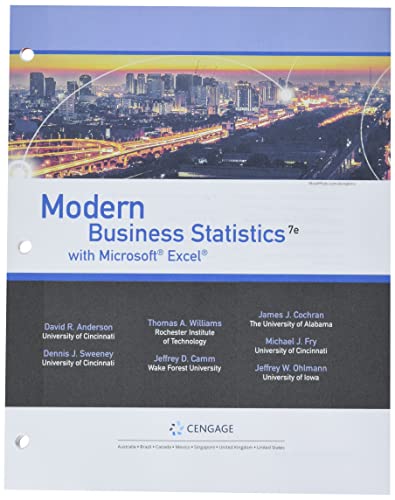 Stock image for Bundle: Modern Business Statistics with Microsoft Excel, Loose-leaf Version, 7th + MindTap, 2 terms Printed Access Card for sale by BooksRun