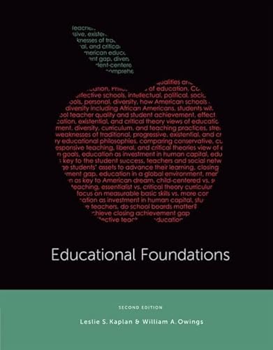 Beispielbild fr Educational Foundations zum Verkauf von CANUSA, LLC