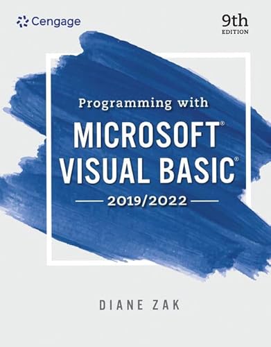 Imagen de archivo de Programming With Microsoft Visual Basic 2019/2022 a la venta por PBShop.store UK